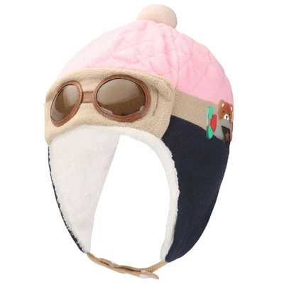 Niños Piloto Gafas Aviador Sombrero Invierno Suave Cálido Sombrero Orejeras Gorra para Niños EE. UU. Foto 1 de 4