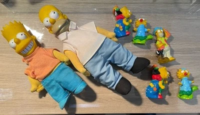 Винтаж 1990 Burger King - The Simpsons лот плюшевых кукол кемпинг ПВХ детские игрушки - Изображение 1 из 4