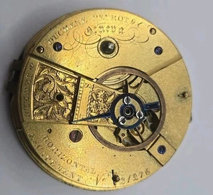 Duchene Peyrot Co 45mm Pocket Watch Movement Horizontal Escapement For Repairs - Picture 1 of 10