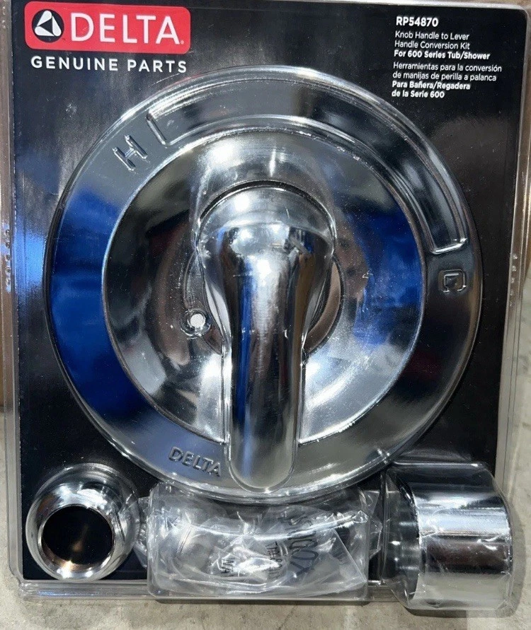 Delta Rp54870 Kit de conversión de manija de perilla a manija de palanca serie 600 bañera ducha Foto 1 de 3