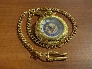 Orologio da tasca President of the United States Seal, catena 15", tono oro - Foto 1 di 2