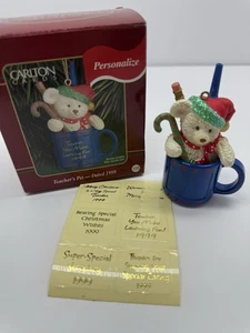 1999 Carlton Cards Heirloom Collection Ornament #105 "Teacher's Pet"  Personaliz - Picture 1 of 13