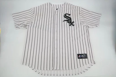 Camiseta de béisbol vintage a rayas blanca de los Chicago White Sox XXXL MLB majestuosa 3XL Foto 1 de 4