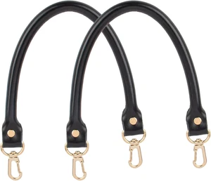 , Manici di Ricambio in Pelle Borse Cinghie Nero Cinghia per Borsa con Arabsta Oro - Foto 1 di 12