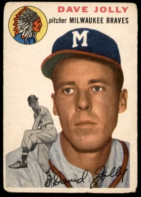 1954 Topps #188 DAVE JOLLY  RC Milwaukee Braves  VG+ (Small Corner Wrinkles) - Image 1 of 2