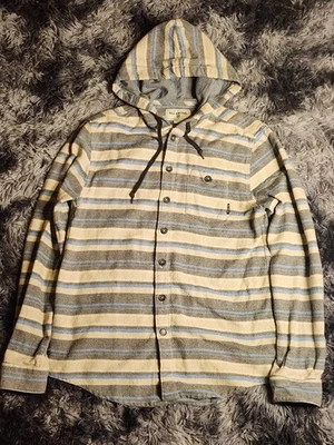 Billabong Franela Con Capucha Abotonada Para Hombres Pequeña Ropa de Surf Algodón Multicolor Rayas Foto 1 de 4