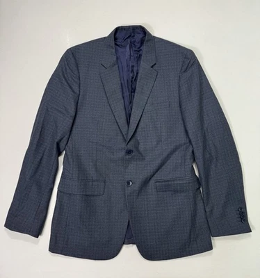 Theory Xylo NP Wool Blazer Jacket Mens 40R Blue Grey Check Luxury Modern City - Image 1 of 4