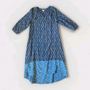 J Jill Pure Jill 100% Cotton Ikat Dress Boho Kaftan Natural Comfortable Size S - Picture 1 of 6
