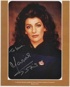 MARINA SIRTIS Signed 10x8 Calendar Page #1 Star Trek (Signed c.1994) ORIGINAL - Picture 1 of 2