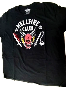 Camiseta Hellfire Club Negra Para Hombre Stranger Things Manga Corta Oficial Talla 2XL - Imagen 1 de 4