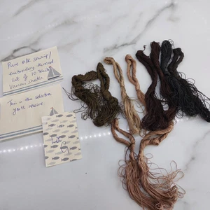 Lot of 10 Skeins / "Knots" Pure Silk Hand Sewing Thread Vintage Various Shades G - Picture 1 of 4