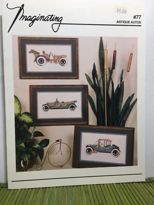 Imaginating #77 Counted Cross Stitch Antique Autos Patterns Marilyn Clark - Image 1 of 4