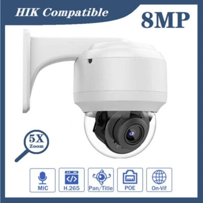 8MP 5X Optischer Zoom IR PoE Eingebautes Mikrofon PTZ Mini IP Kamera im Freien - Bild 1 von 4