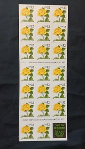 Scott #3049a 32¢ Yellow Rose Booklet of 20 Stamps - Picture 1 of 2