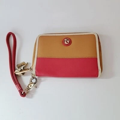 Spartina 449 Camel & Barbie Pink Zip Around Wristlet Wallet - Image 1 of 4