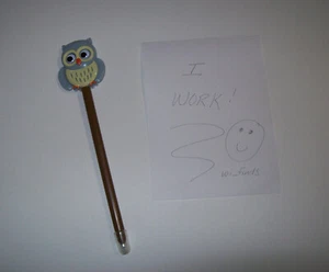 Bolígrafo de colección XONEX Owl Novedad, bolígrafo de búho con alas animadas, años 80, ojos googly - Imagen 1 de 9