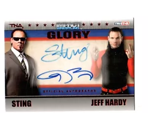 TNA Sting & Jeff Hardy 2013 GLORY RED Dual Authentic Autograph Card SN 23 of 50 - Picture 1 of 1