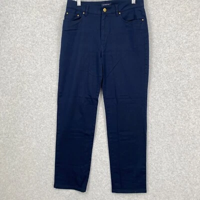 Jones New York Pants Womens 8P Navy 5 Pocket Straight Lightweight Twill Khakis - Image 1 of 4