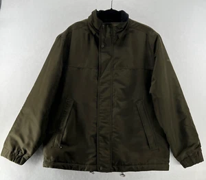 Dockers Soft Shell Jacket Mens Size M Full Zip Snap Fleece Lined Khaki Green - Picture 1 of 11