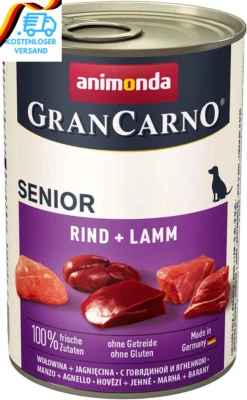 Grancarno Hunde Nassfutter Senior Mit Rind + Lamm (6 X 400G), Hundefutter Nass O - Bild 1 von 4