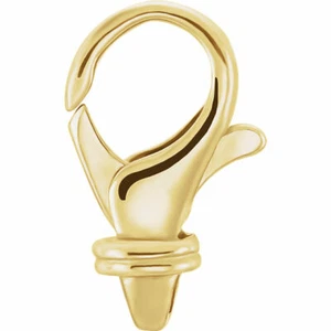 Collar de langosta amarilla de lujo de oro de 14 k mediano de 15 mm con cierre de gatillo Italia - Imagen 1 de 3