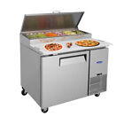 44' Refrigerated Pizza Prep Table Commercial 1 Door Stainless Steel 11.0 cu.ft.