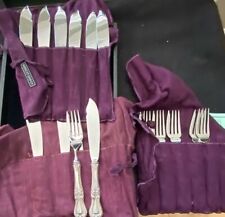 TOWLE OLD COLONIAL STERLING 6 FISH FORKS AND 10 FISH KNIVES FISH SET  16 PIECES