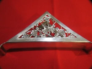 Soporte para servilleta japonesa de plata esterlina 950 flor de cerezo 155,5 gramos - Imagen 1 de 10