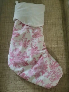 Pottery Barn Teen LoveShackFancy Pink Christmas Stocking Pink Ivory No Bow - Picture 1 of 2