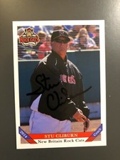 Minnesota Twins STU CLIBURN autographed 2014 Grandstand New Britain Rock Cats
