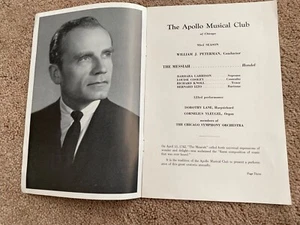 Rare 1964 Apollo Music Club of Chicago ProgramThe Messiah Handel Orchestra - Picture 1 of 9