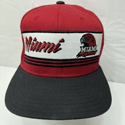 Miami Red Hawks Hat Cap Snapback Embroidered Red Black White Adidas Mens Footbal - Image 1 of 4