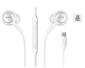 Samsung Galaxy AKG USB C Type C Headphones Earphones Earbuds Stereo Music White - Picture 1 of 14
