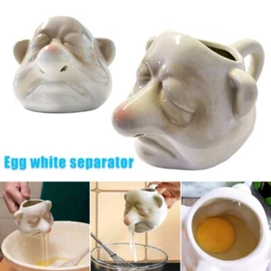 Separatori uova naso grande cartone animato ceramica bianco tuorlo d'uovo separatori per cucinare - Foto 1 di 8