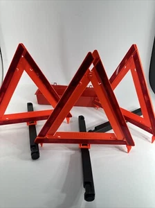 Sate-lite 711 Emergency Warning Triangles Flare Kit Orange Original Boxed Set 3 - Picture 1 of 5