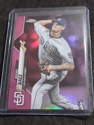 2020 TOPPS CHROME #187 MICHEL BAEZ PINK REFRACTOR ROOKIE RC - SAN DIEGO PADRES - Image 1 of 2