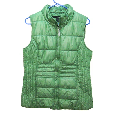 Chaqueta chaleco acolchado verde sin mangas con cremallera completa CALVIN KLEIN para mujer (talla grande) Foto 1 de 4
