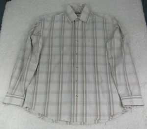 Camisa para hombre Stetson beige a cuadros manga larga abotonada talla S R7-69 - Imagen 1 de 8