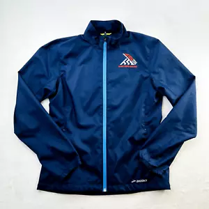 Brooks Jacket Adult Small Blue Marine Corps Marathon Lightweight Zip Run Mens - Picture 1 of 22