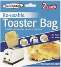 2 X Reusable Toaster Toastie Sandwich Toast Bags Pockets Toaster Bags 