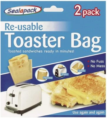 Sealapack Reusable Toaster Sandwich Toast Bags Pockets Toaster Bags 2 X - Image 1 of 4