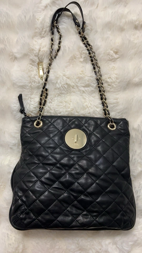 DKNY  Quilted Soft Leather Handbag Chain Straps Crossbody Bag - Image 1 of 4