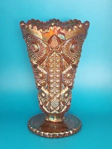 Vintage Imperial Marigold Carnival Glass 6 Inch Vase - Picture 1 of 7
