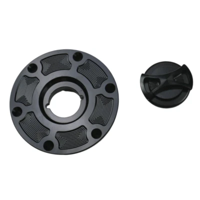 Cubierta de tapa de tanque de gasolina CNC negra para BMW R1200RT R1200GS AD R1200RS R1200R Foto 1 de 3