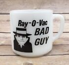 Vintage Rayovac Ray-O-Vac Bad Guy Milk Glass Coffee Mug