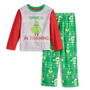 Boys The Grinch Top & Bottoms Pajama Set Size 8 or 10 NWT $38 RV - Picture 1 of 2