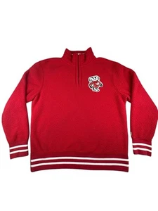 Tailgate Brand 1/4 Zip Wisconsin Badger Fleece Pullover RN98889 Striped Cuff M - Picture 1 of 15