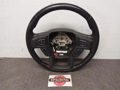 Black Leather Steering Wheel w/Buttons from 2017 Ford F150 Genuine OEM 10922219 - Image 1 of 4