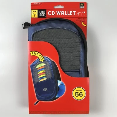 New Case Logic 56 CD DVD Blu-ray Disc Holder Zip Around Blue Carry Wallet AUW48 - Image 1 of 4