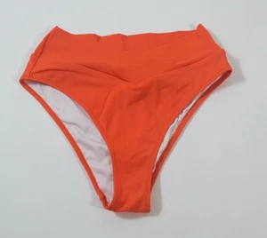 Pink Victorias Secret Swim V Crossover High Waist Cheeky Bikini Bottom Size S - Picture 1 of 4